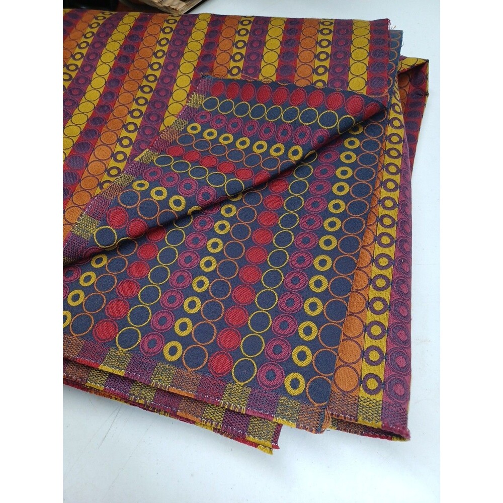 Anzea Upholstery Fabric Enterprice Circles Purple Yellow 4.5 yds Germany